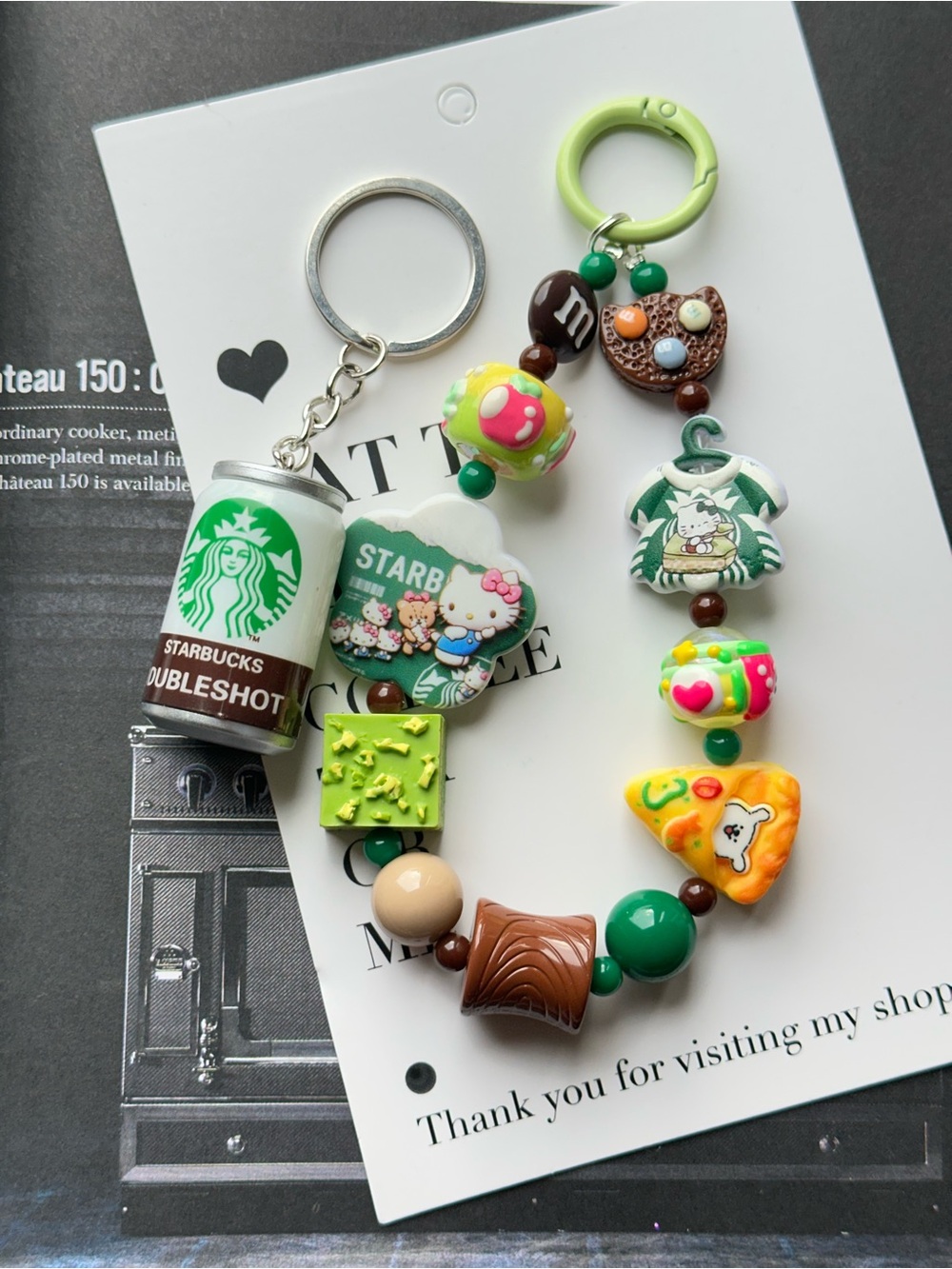 Starbucks Green Bag Charm Keychain